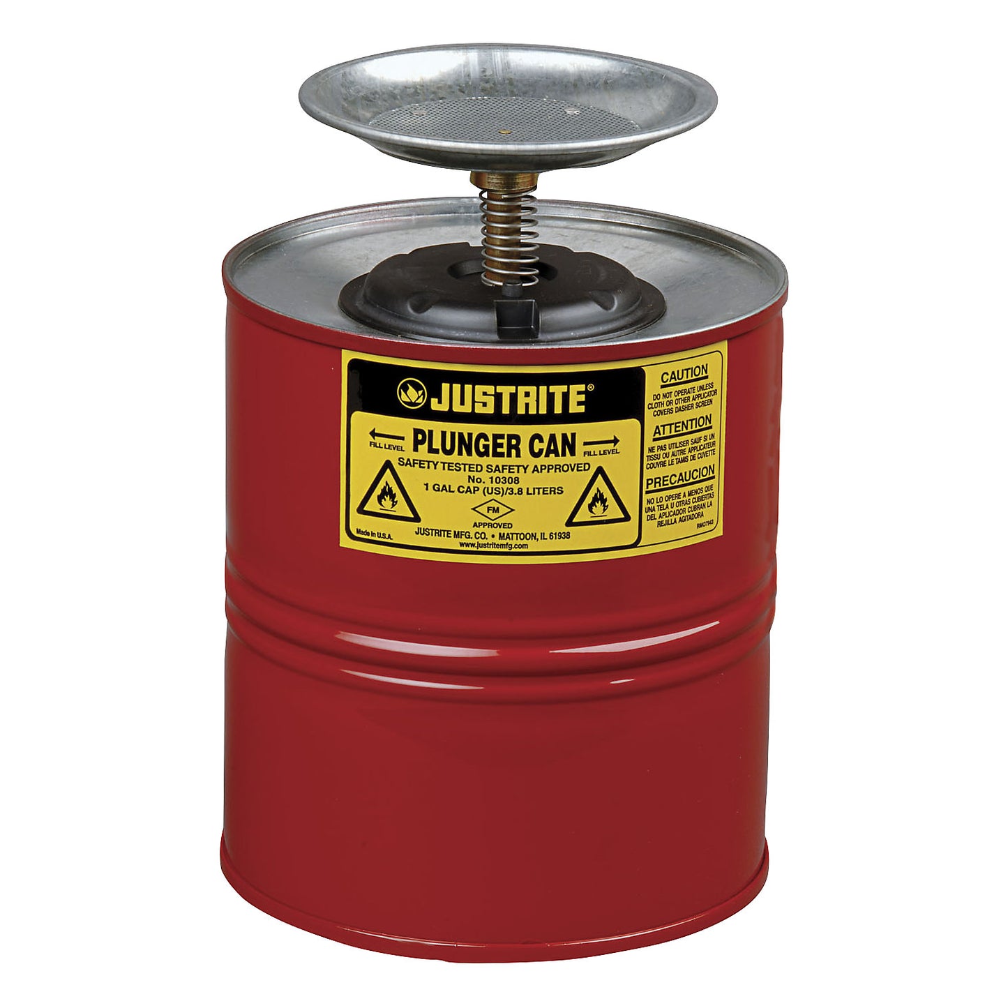 Plunger can, sheet steel, zinc plated and painted, capacity 4 l.
