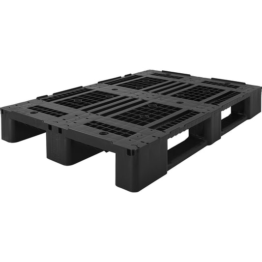 Plastic pallet, max. static load 5000 kg, width 1000 mm, perforated.