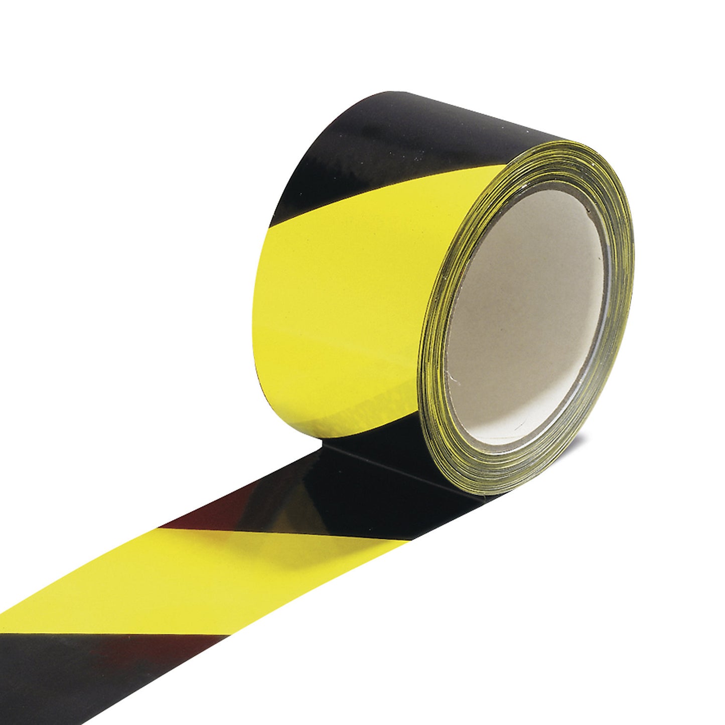 Self-adhesive warning and marking tape, black / yellow, pack of 3 rolls.