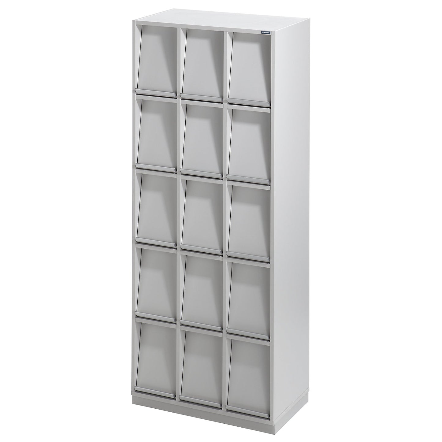 Brochure cupboard, with 15 flaps, HxWxD 1864 x 755 x 420 mm.
