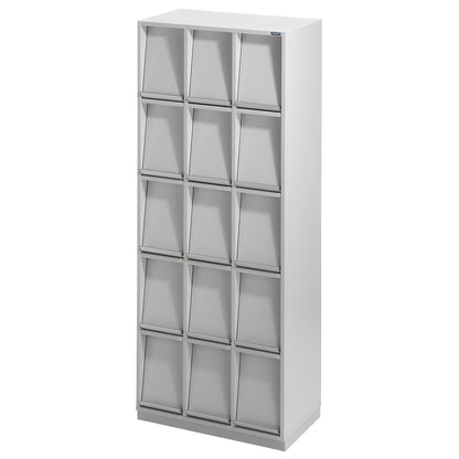 Brochure cupboard, with 15 flaps, HxWxD 1864 x 755 x 420 mm.