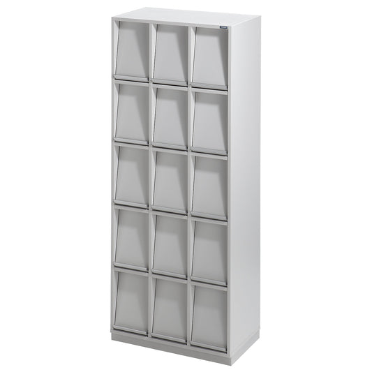 Brochure cupboard, with 15 flaps, HxWxD 1864 x 755 x 420 mm.