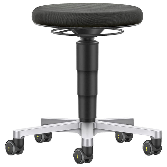 ESD stool, with castors, fabric.