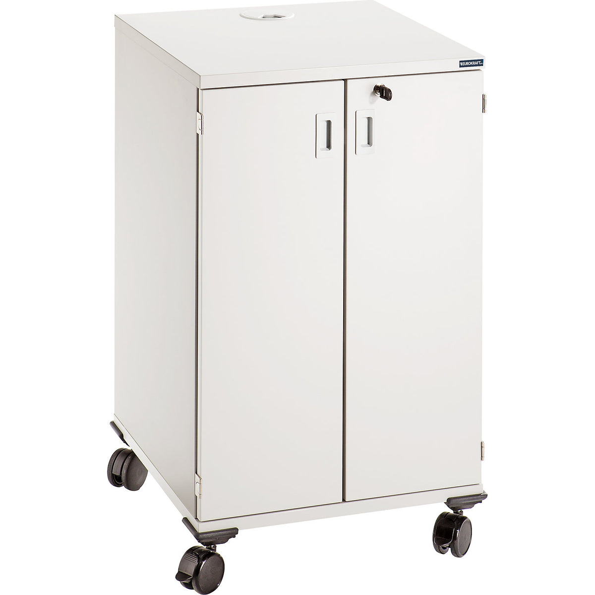 Multimedia trolley, mobile, 2 hinged doors, 3 shelves, HxWxD 960 x 550 x 550 mm.