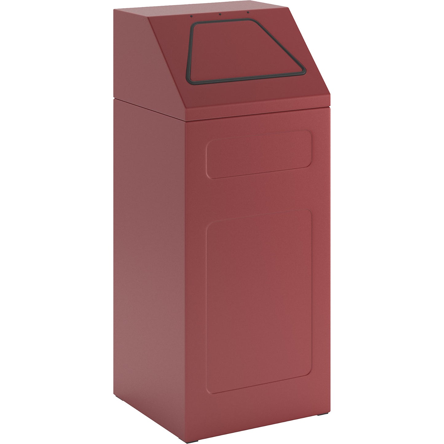 Recycling bin, fire-retardant, capacity 65 l, WxHxD 400 x 960 x 380 mm, red RAL 3000.