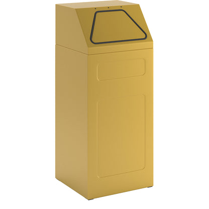 Recycling bin, fire-retardant, capacity 65 l, WxHxD 400 x 960 x 380 mm, yellow RAL 1003.