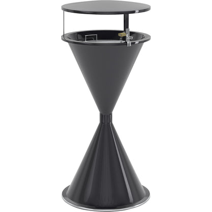 Conical ashtray made of steel, Ø 400 mm, with roof, charcoal.