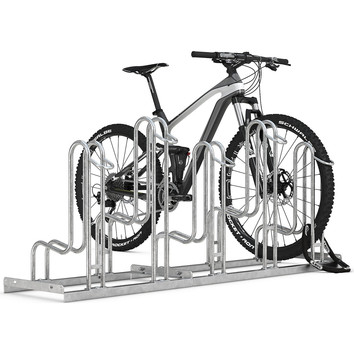 Bicycle stand, single sided, tyre width up to 55 mm, 6 parking spots.