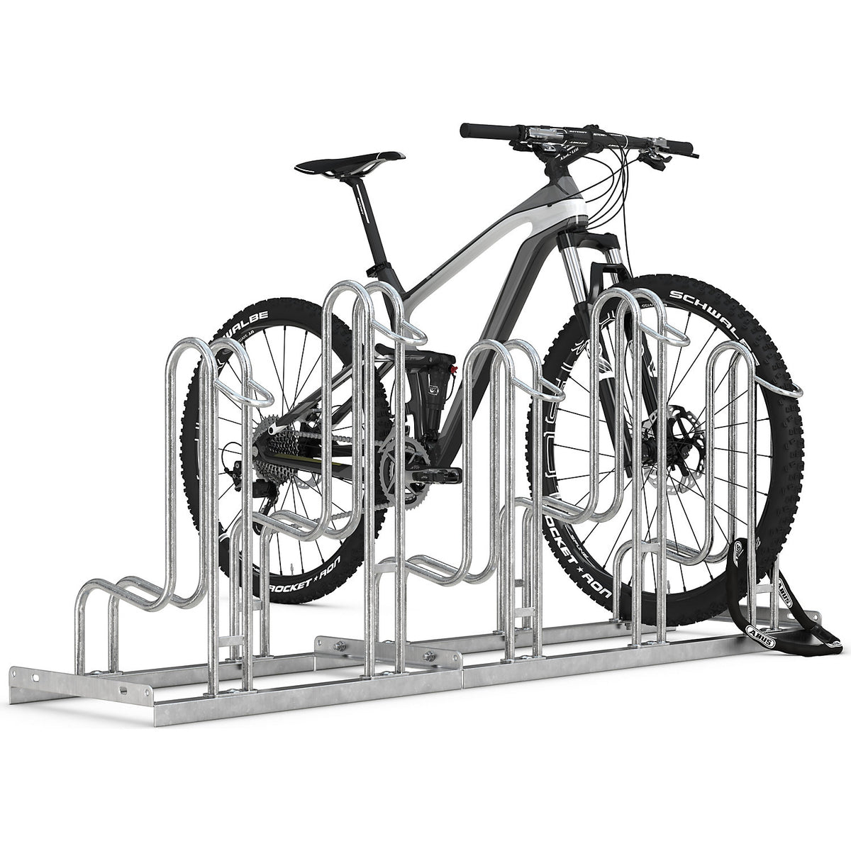 Bicycle stand, single sided, tyre width up to 64 mm, 5 parking spots.