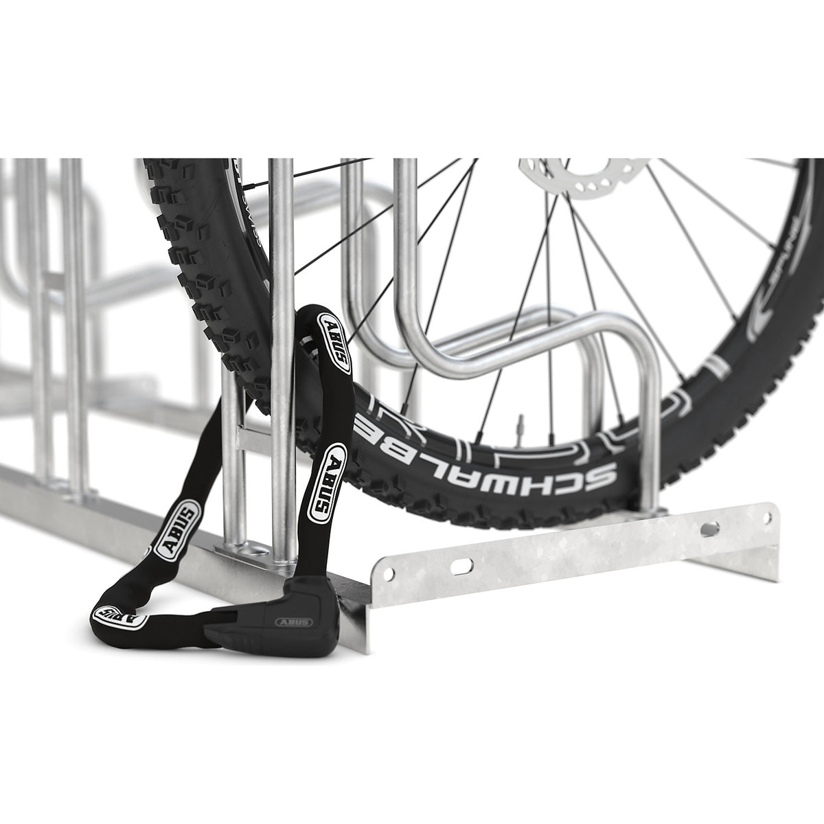 Bicycle stand, single sided, tyre width up to 55 mm, 3 parking spots.