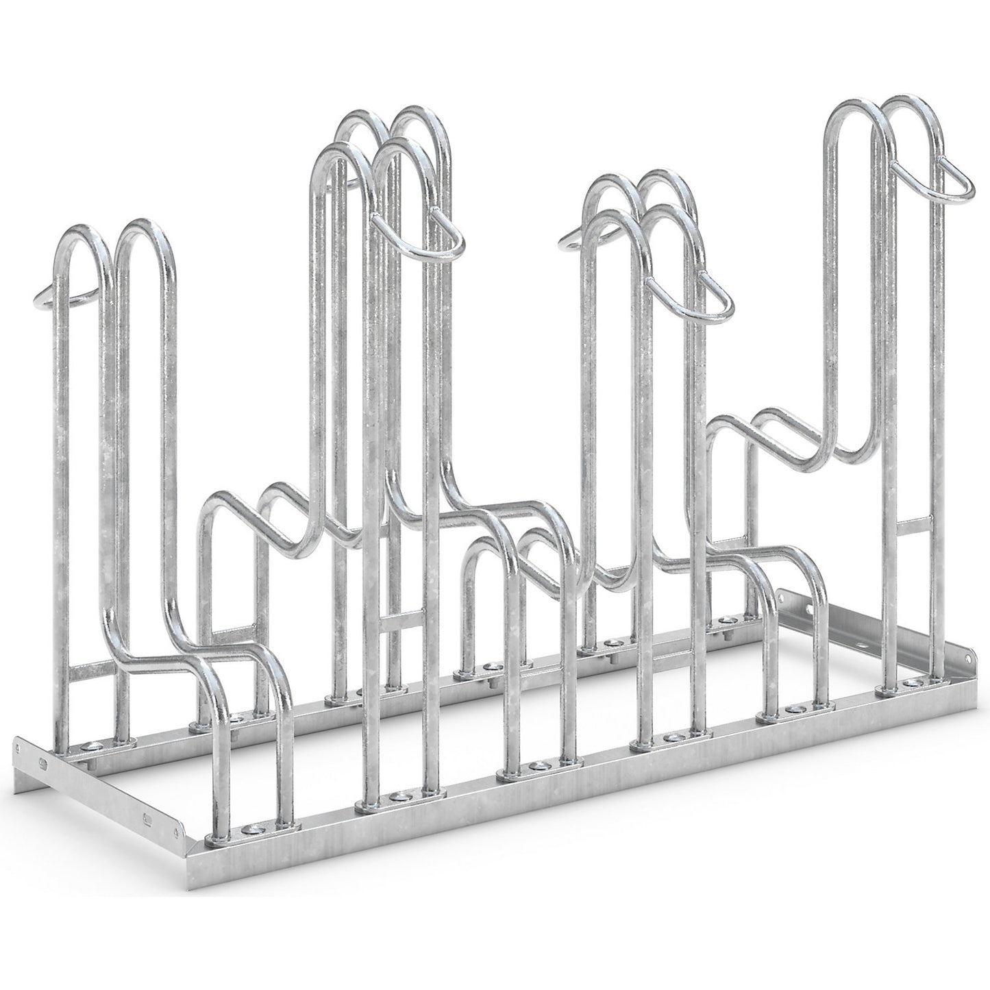 Bicycle stand, double sided, 6 parking spaces, tyre width up to 55 mm.