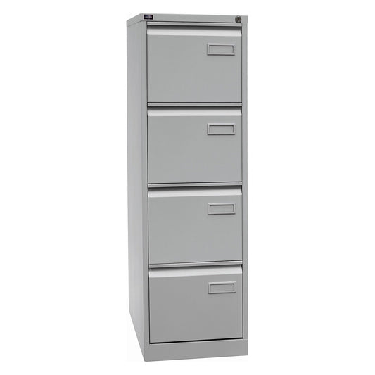 LIGHT suspension file cabinet, 1-track, 4 A4 drawers, light grey.