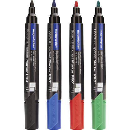 Board and flip chart markers, assorted, 6 x blue, red, green, black in each pack, pack of 24.