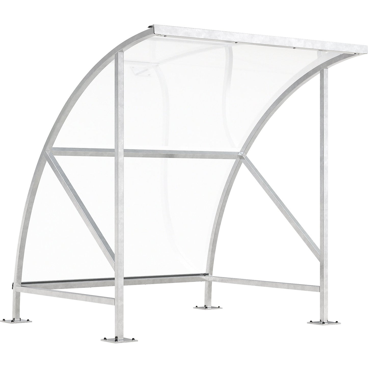 Bicycle shelter, made of polycarbonate, WxD 2090 x 2100 mm, silver.