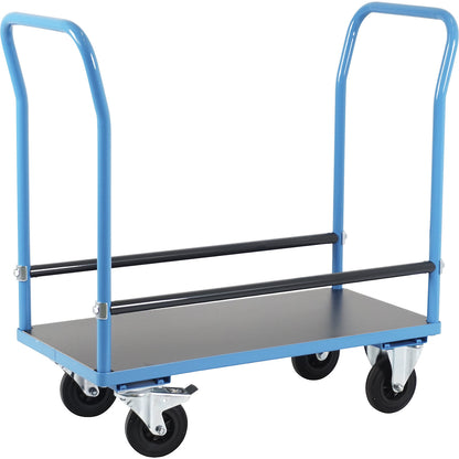 Tyre transport trolley, shelves LxW 970 x 500 mm, solid rubber.