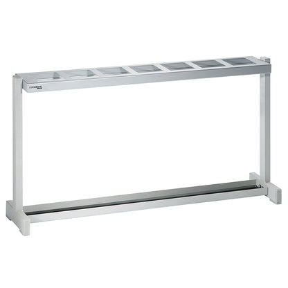 Row design umbrella stand, with 7 openings, silver.