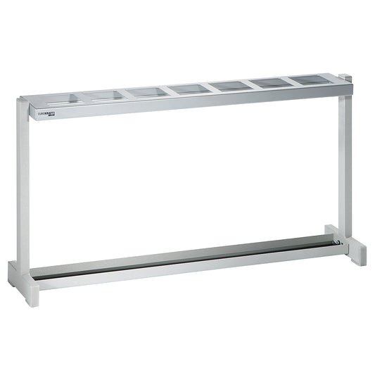 Row design umbrella stand, with 7 openings, silver.