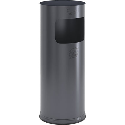 Safety combination ashtray, sheet steel, capacity 17 l, HxØ 610 x 250 mm, charcoal.