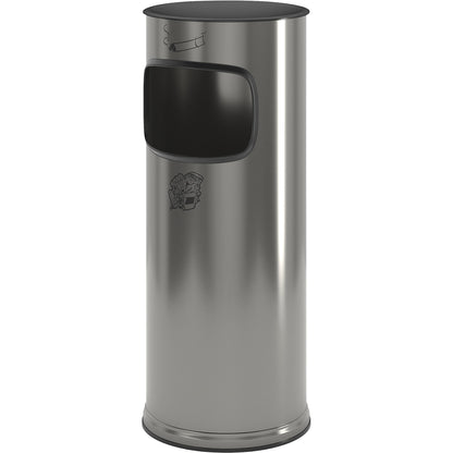 Safety combination ashtray, stainless steel, capacity 17 l, HxØ 610 x 250 mm, stainless steel.