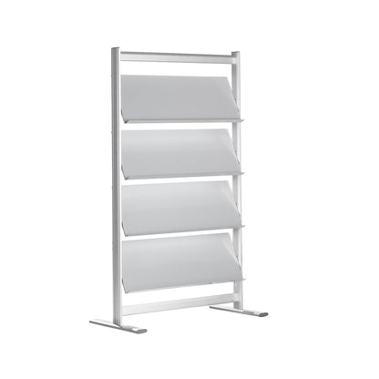 Brochure rack, silver anodised, for 16 x A4.