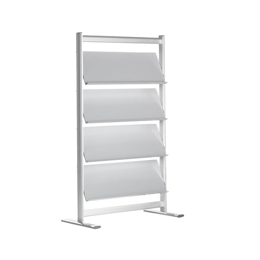 Brochure rack, silver anodised, for 16 x A4.