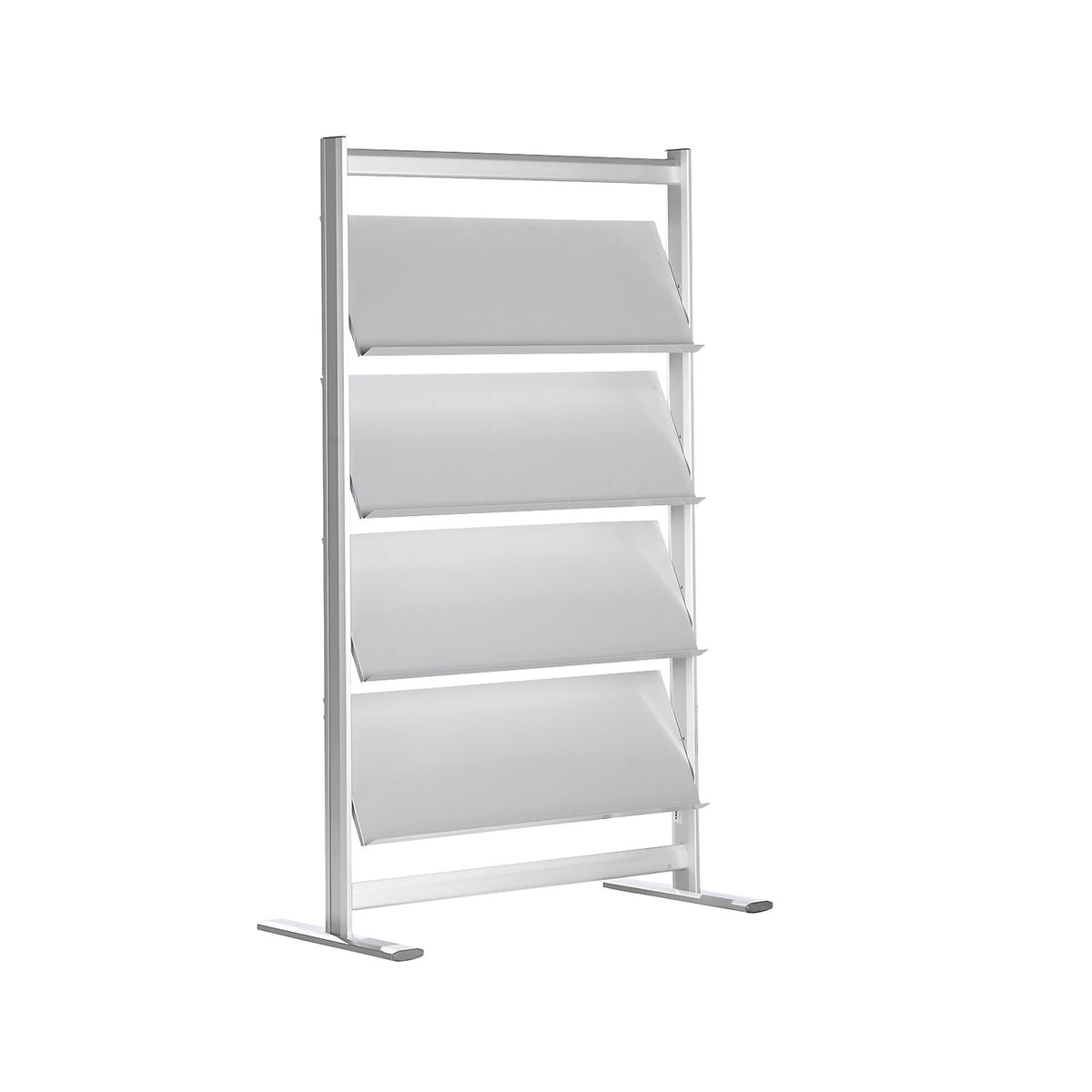 Brochure rack, silver anodised, for 16 x A4.