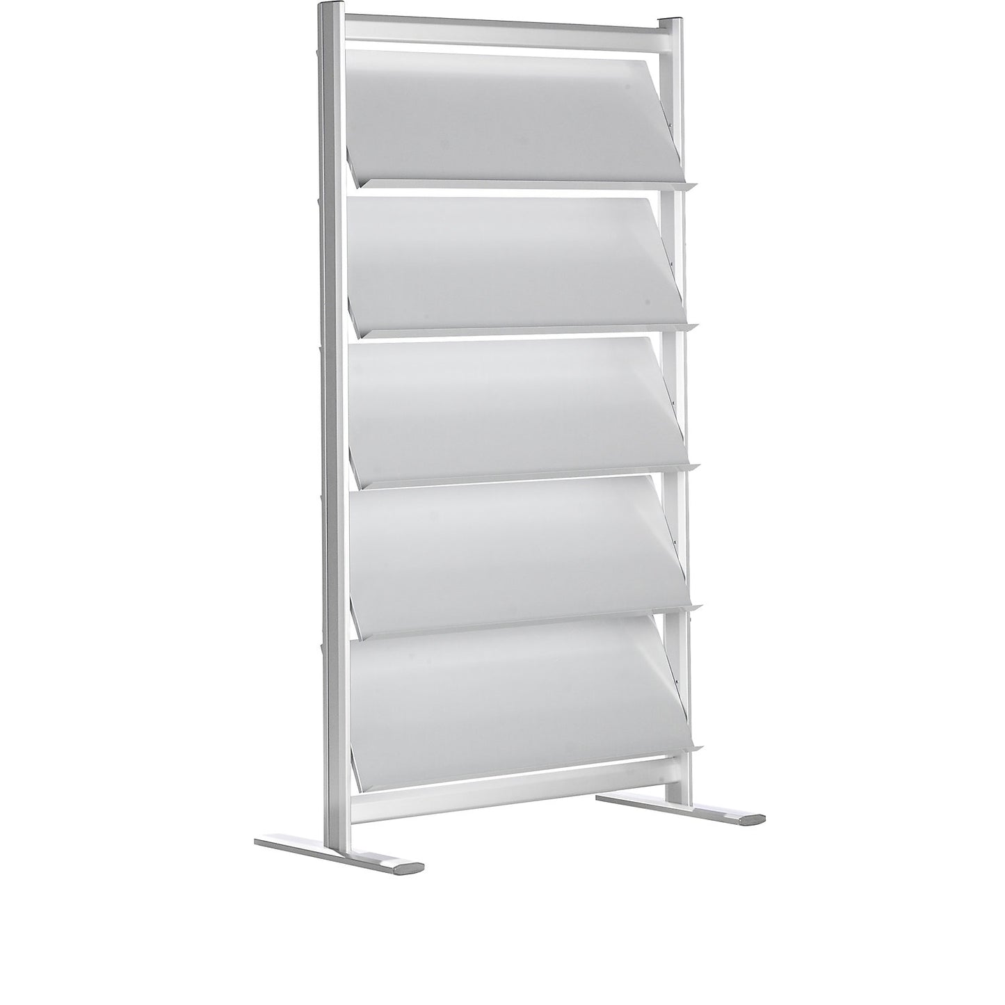 Brochure rack, silver anodised, for 20 x A4.