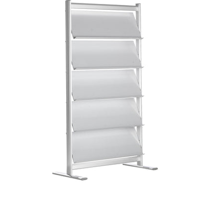 Brochure rack, silver anodised, for 20 x A4.