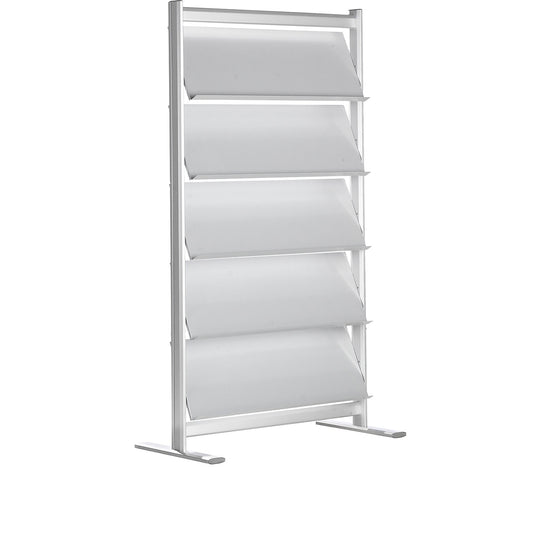 Brochure rack, silver anodised, for 20 x A4.