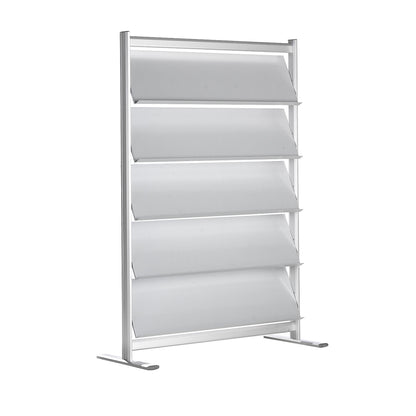 Brochure rack, silver anodised, for 25 x A4.
