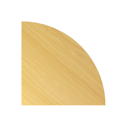 Linking top, corner panel 90°, rounded, beech finish.