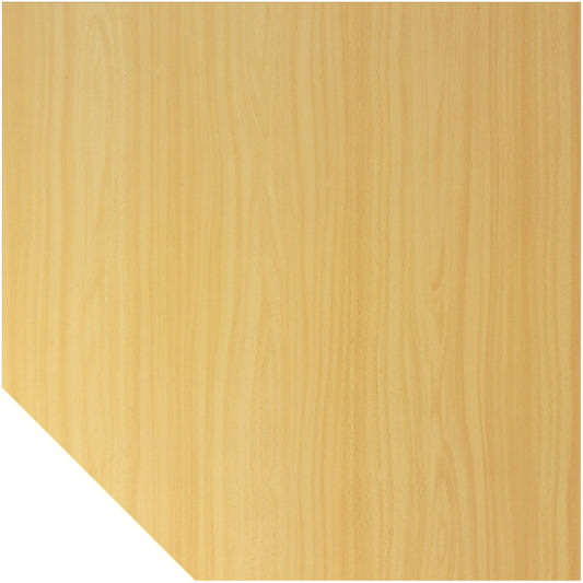 Linking top, panel with support foot, pentagonal, beech finish.