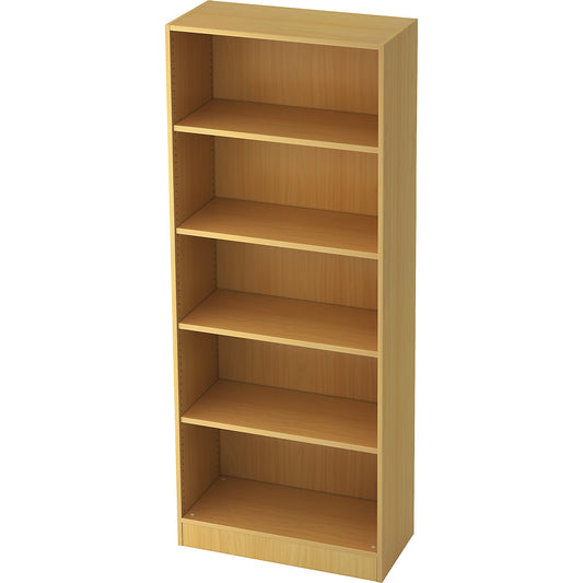 Office shelf unit, 4 shelves, beech finish.