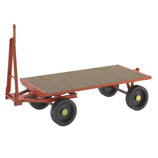 Trailer, 2-wheel turntable steering, max. load 5 t, platform 2.0 x 1.0 m, solid rubber tyres.