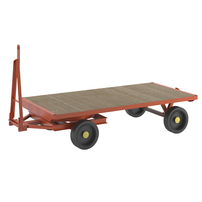 Trailer, 2-wheel turntable steering, max. load 5 t, platform 2.5 x 1.25 m, solid rubber tyres.