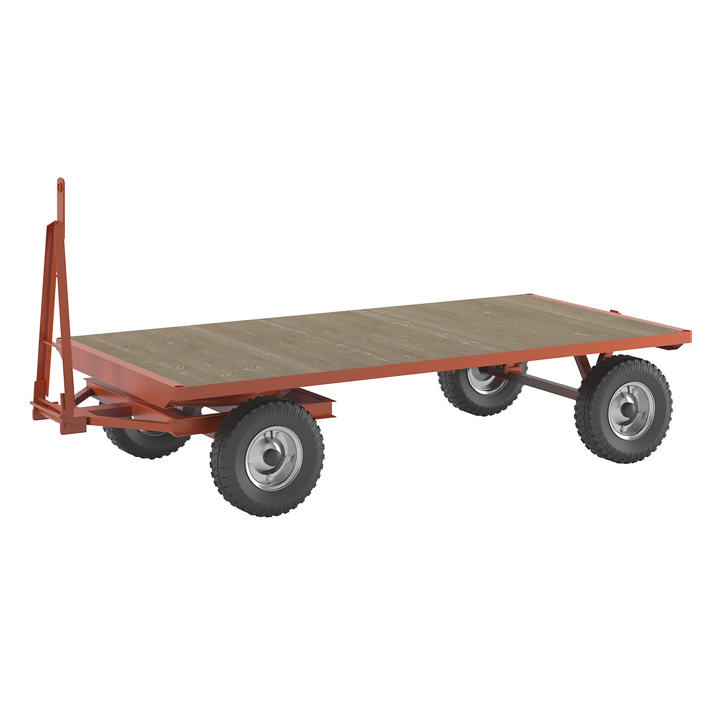 Trailer, 2-wheel turntable steering, max. load 5 t, platform 3.0 x 1.5 m, pneumatic tyres.