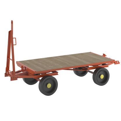 Trailer, 4-wheel double turntable steering, max. load 5 t, platform 2.0 x 1.0 m, solid rubber tyres.