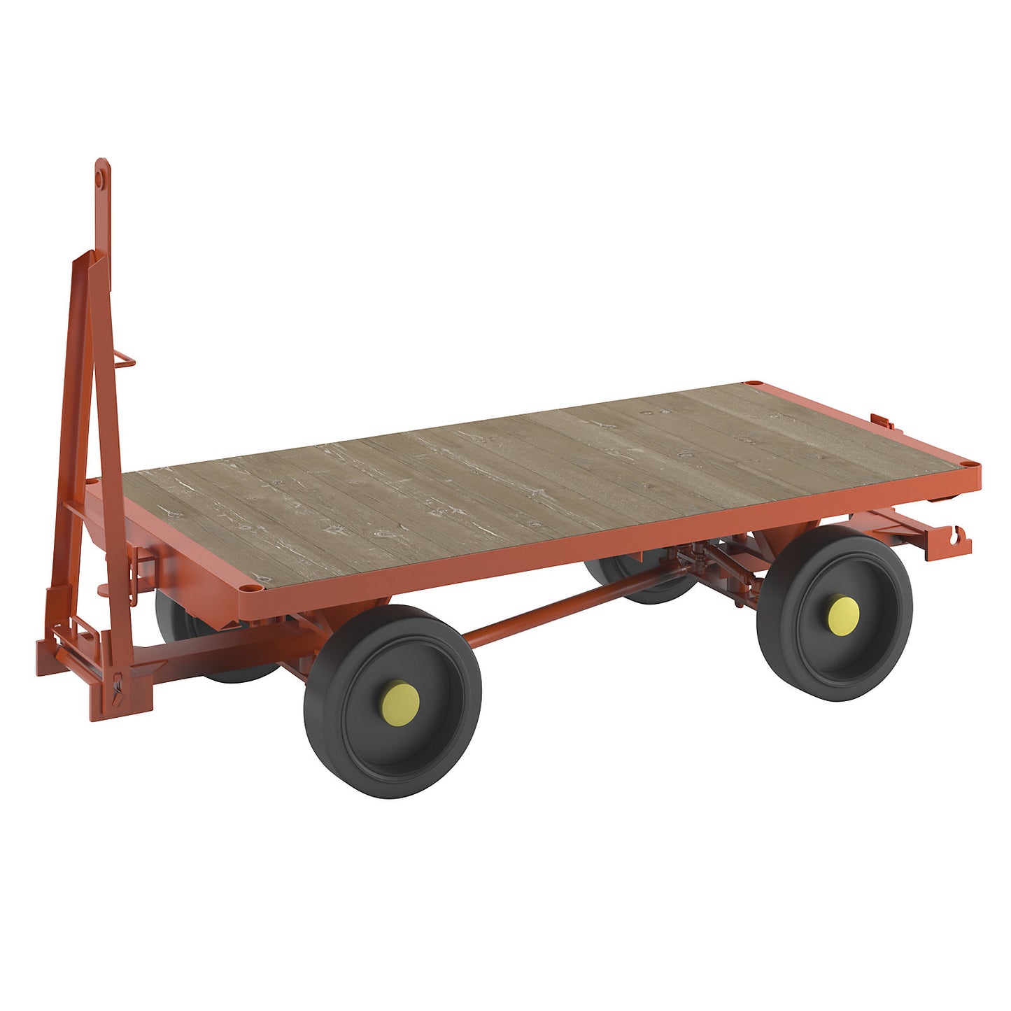 Trailer, 4-wheel linked ackerman steering, max. load 5 t, platform 2.0 x 1.0 m, solid rubber tyres.
