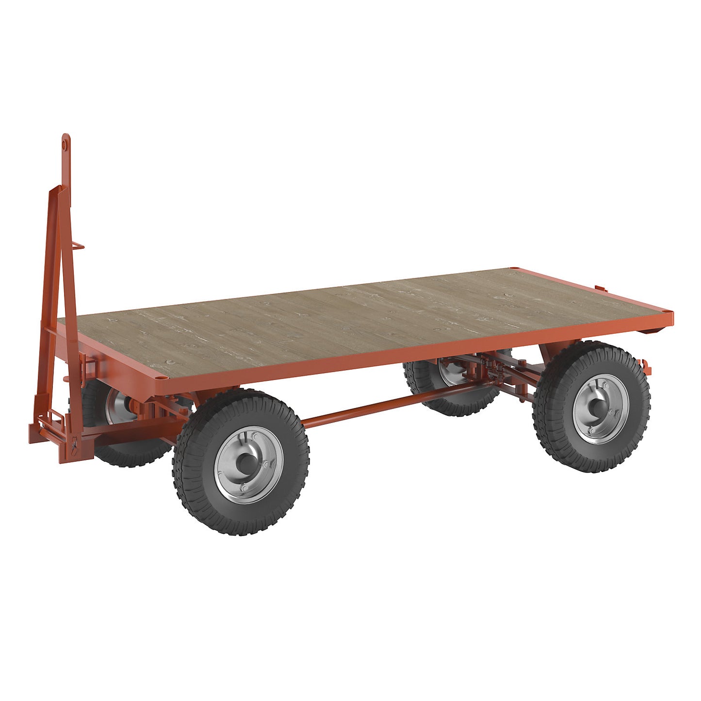 Trailer, 4-wheel linked ackerman steering, max. load 5 t, platform 2.5 x 1.25 m, pneumatic tyres.