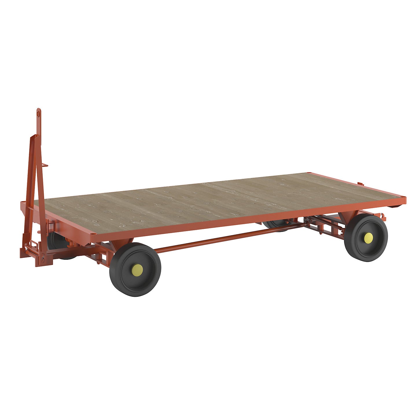 Trailer, 4-wheel linked ackerman steering, max. load 5 t, platform 3.0 x 1.5 m, solid rubber tyres.
