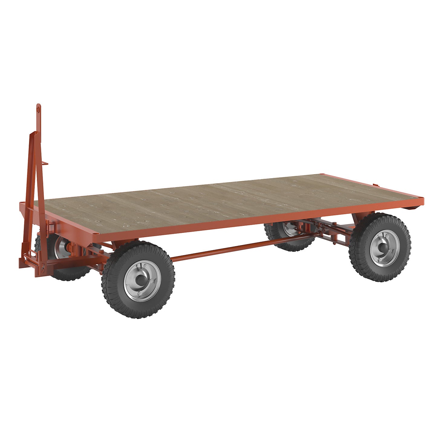 Trailer, 4-wheel linked ackerman steering, max. load 5 t, platform 3.0 x 1.5 m, pneumatic tyres.