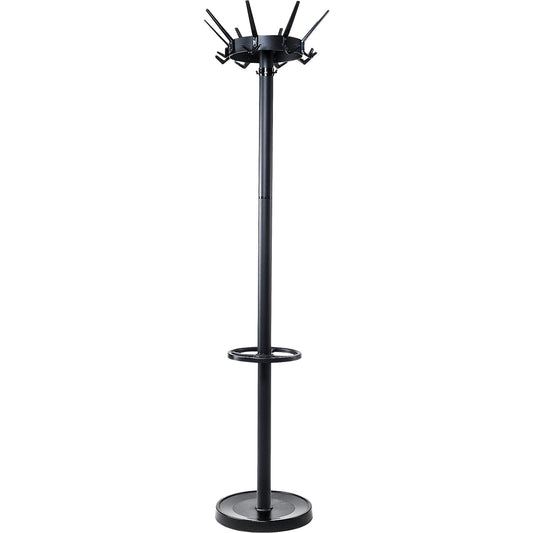 MAULcaligo coat stand, with 32 hooks and umbrella holder, black.