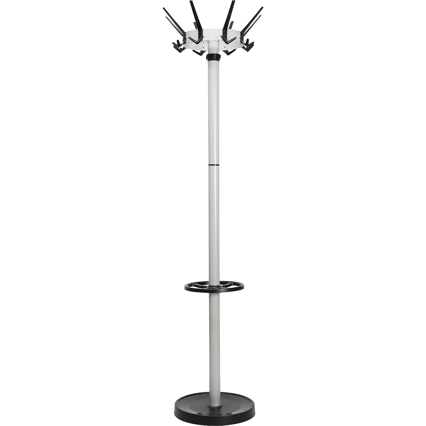MAULcaligo coat stand, with 32 hooks and umbrella holder, silver.
