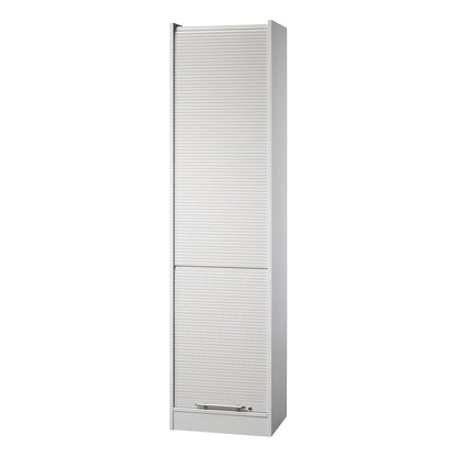 VIOLA - Roller front cabinet, width 500 mm, 4 shelves, 1 of which is fixed, light grey.