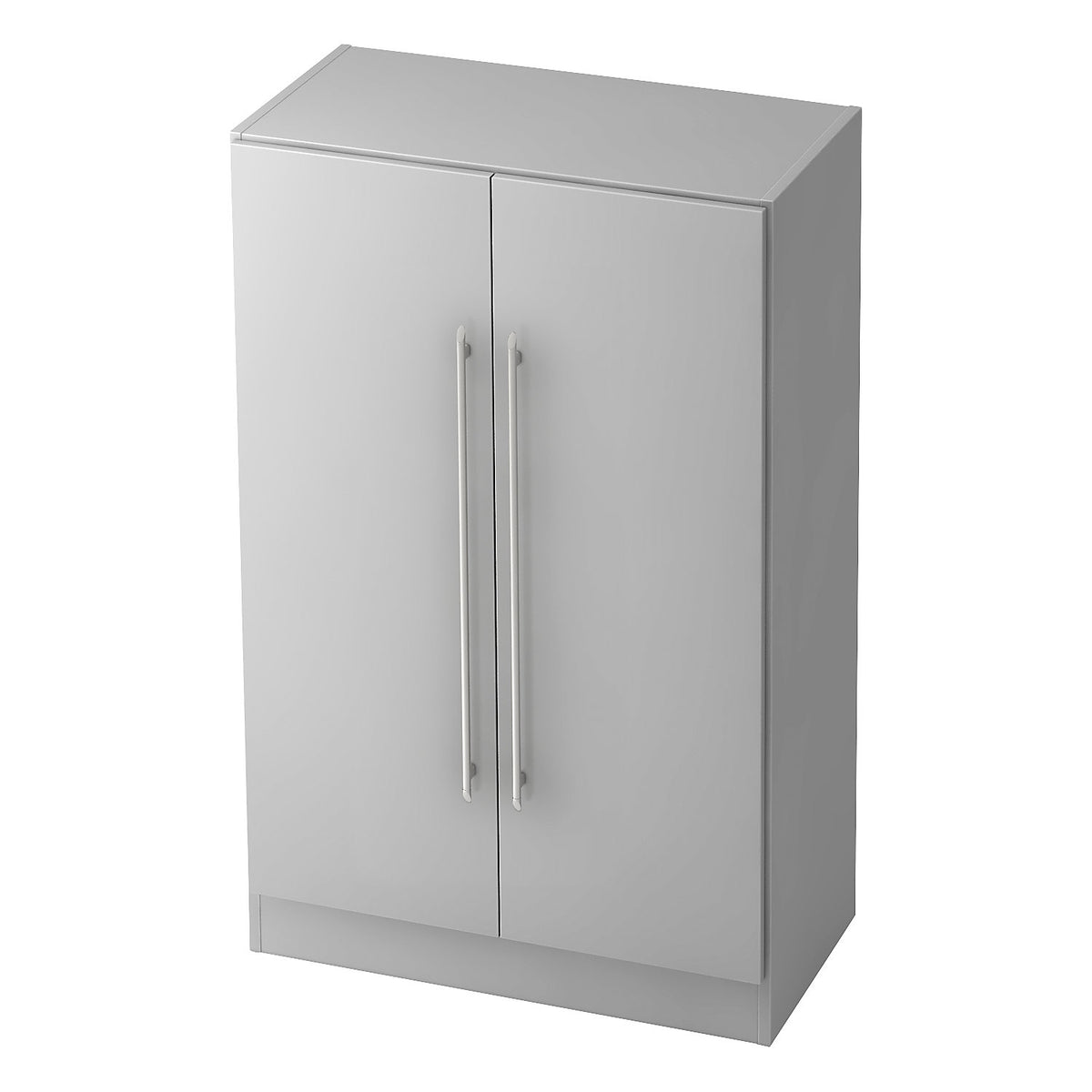 Filing cabinet, height 1270 mm, 2 shelves, light grey.