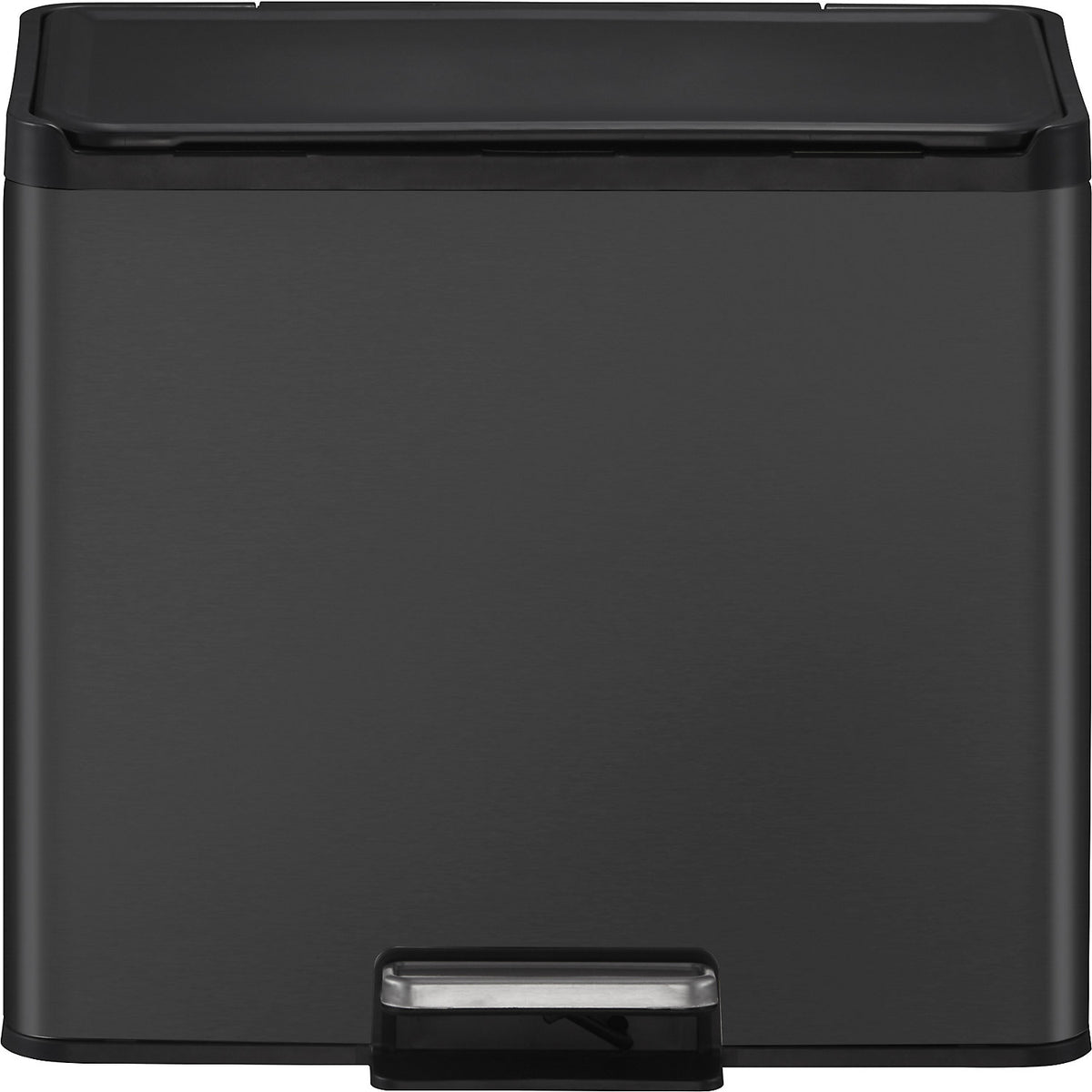 Recycler pedal bin, steel, 27 l, 3-fold collector, black.