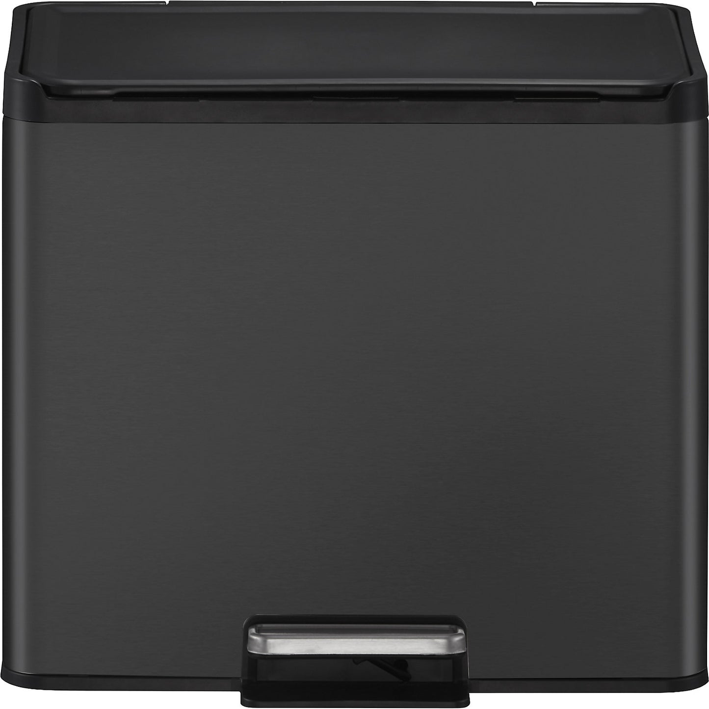 Recycler pedal bin, steel, 30 l, 2-fold collector, black.