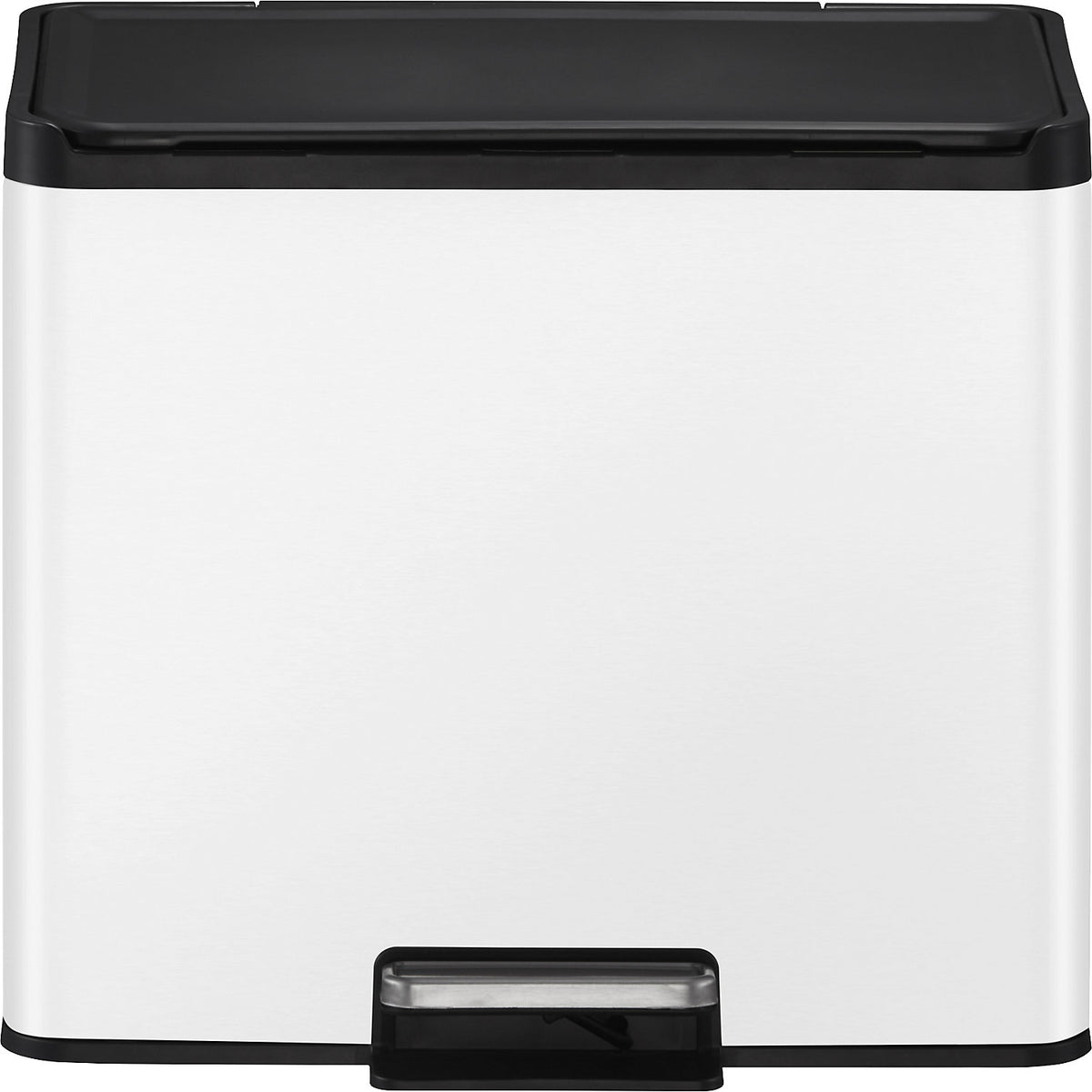 Recycler pedal bin, steel, 30 l, 2-fold collector, white.