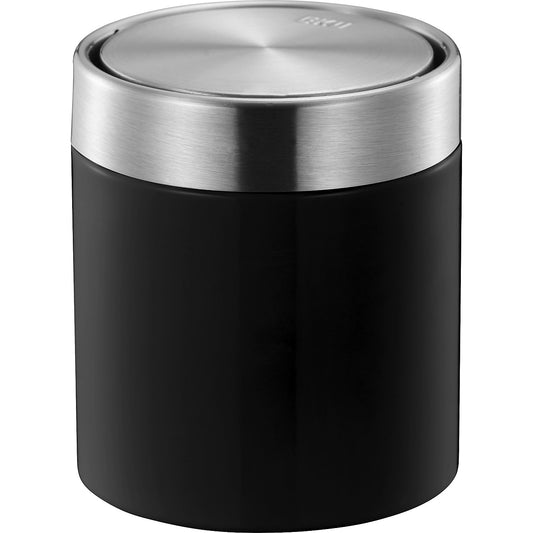Table waste bin, steel, capacity 0.5 l, WxHxD 128 x 155 x 128 mm, black.