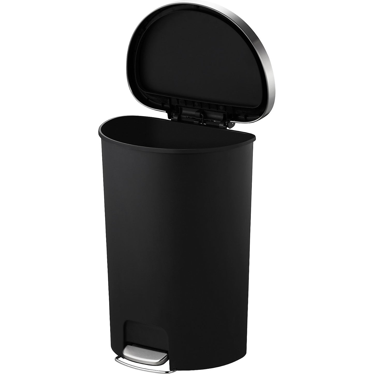 Hana pedal bin, semi-circular, capacity 55 l, WxHxD 365 x 670 x 480 mm, black.